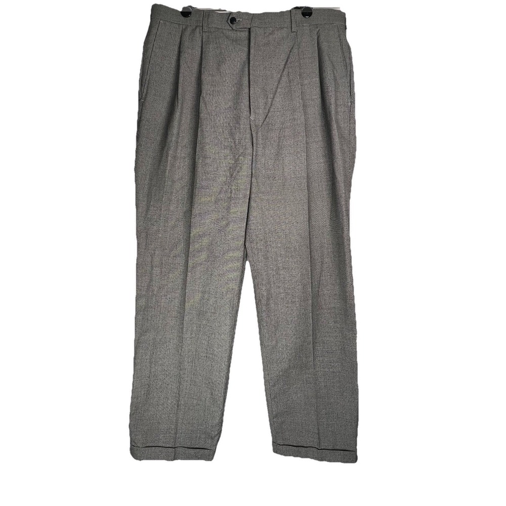 Ivy‎ Crew Mens Pleated Houndstooth Dress Pants Black White Cuffed 38x32 NEW